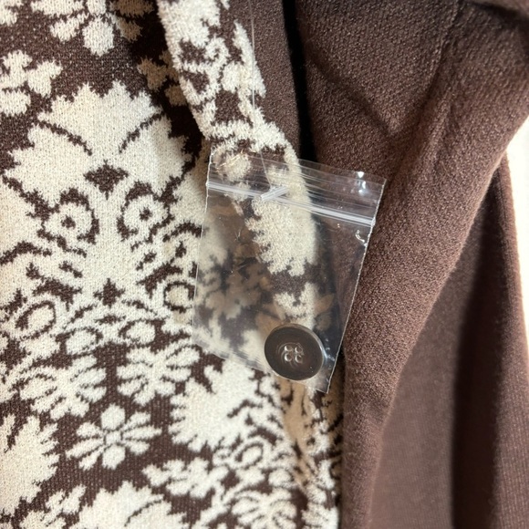 NANETTE LEPORE Sz L Brocade Design Floral Large Collar Cardigan New with No Tag - Picture 4 of 8
